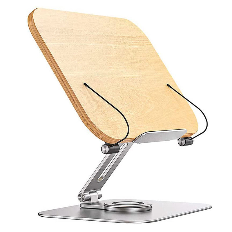 360° Rotate Book Stand Metal Book Holder with Paper Clips for Reading –  Knowledge as Action